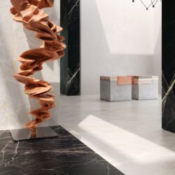 Calacatta Nero and Onice Aria Beige